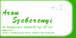 aron szeberenyi business card